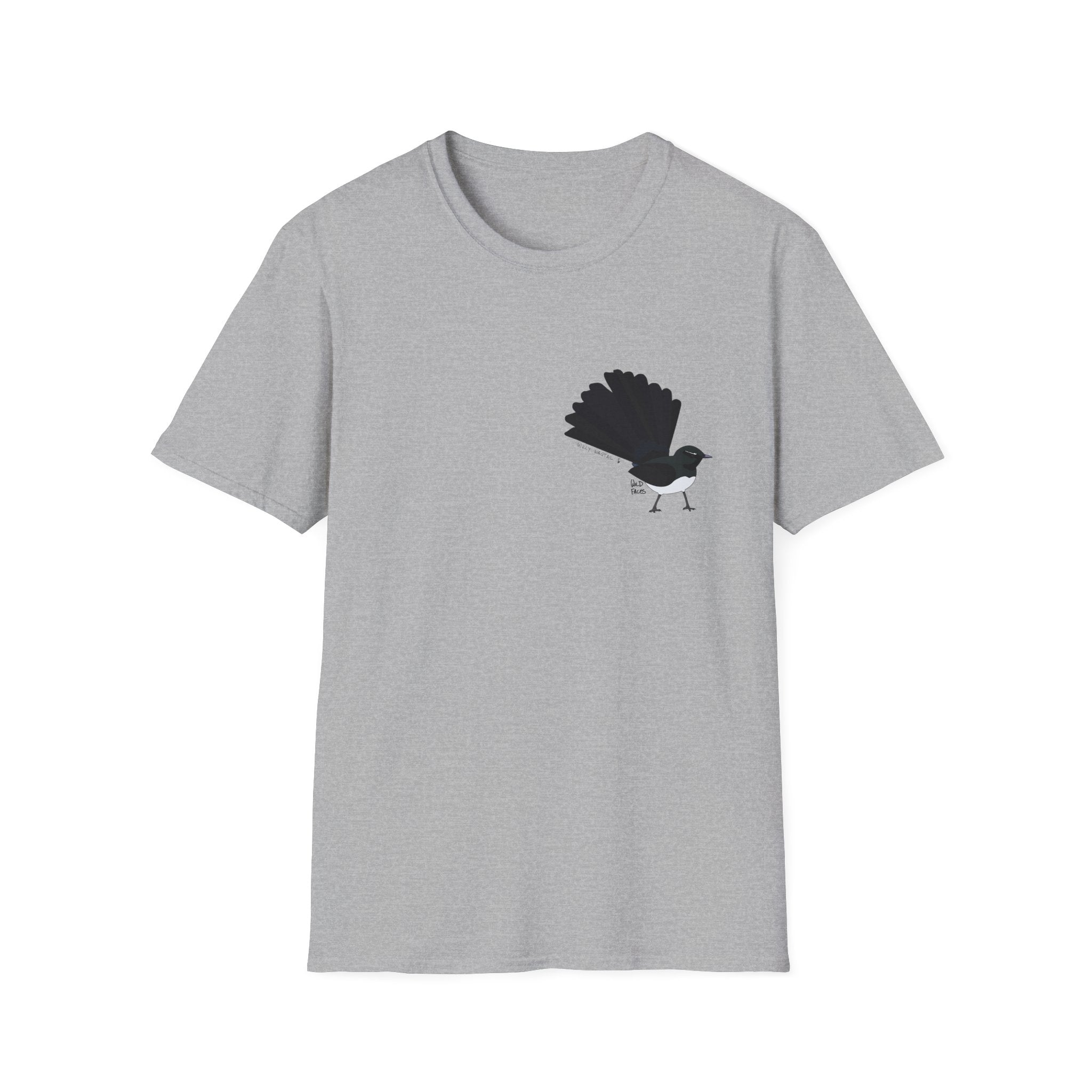 Willy Wagtail - Small design - Unisex Softstyle T-Shirt Printify