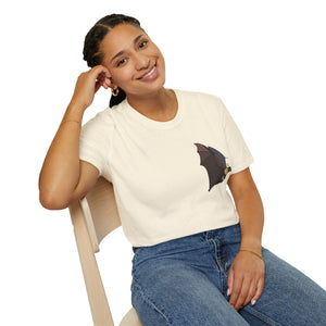 Spectacled Flying Fox (in flight) - Small design - Unisex Softstyle T-Shirt Printify