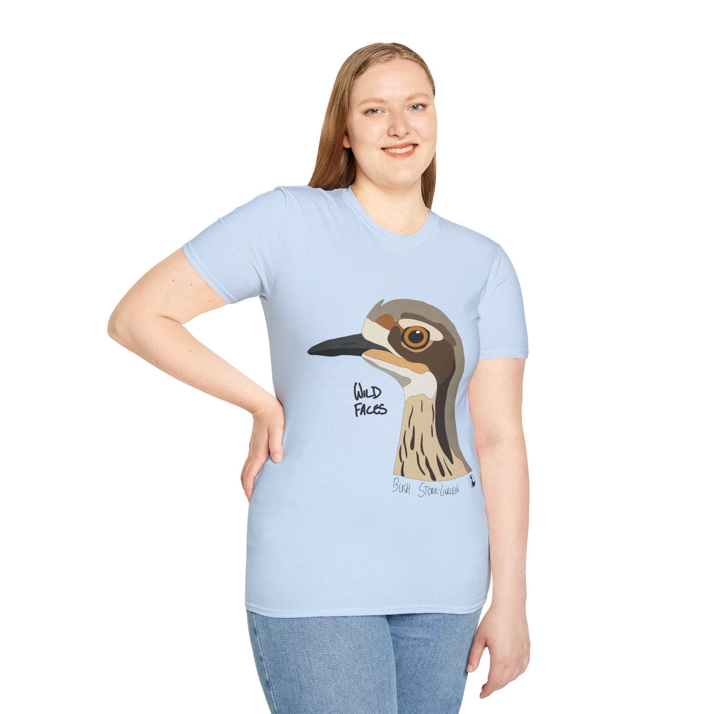 Bush Stone-curlew Head - Unisex Softstyle T-Shirt Printify