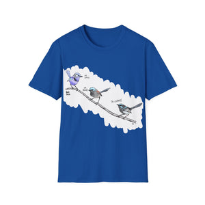 A trio of  Fairy-wrens (spendid, superb and lovely) - Unisex Softstyle T-Shirt Printify