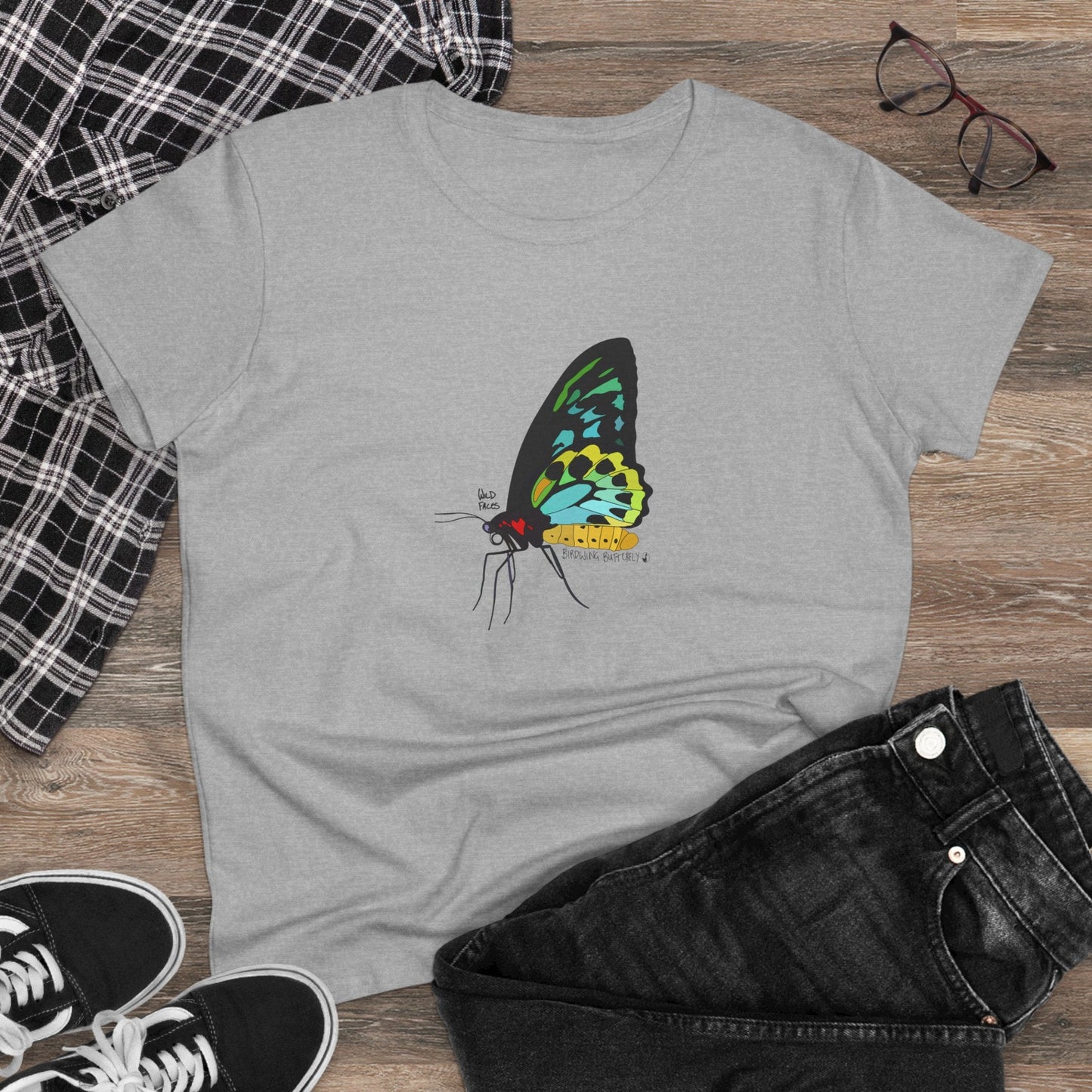 Birdwing Butterfly - Women's Midweight Cotton Tee Printify