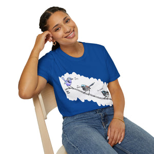 A trio of  Fairy-wrens (spendid, superb and lovely) - Unisex Softstyle T-Shirt Printify