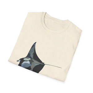 Reef Manta Ray- large design - Unisex Softstyle T-Shirt Printify