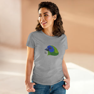 Blue-faced Parrotfinch - Women's Midweight Cotton Tee Printify