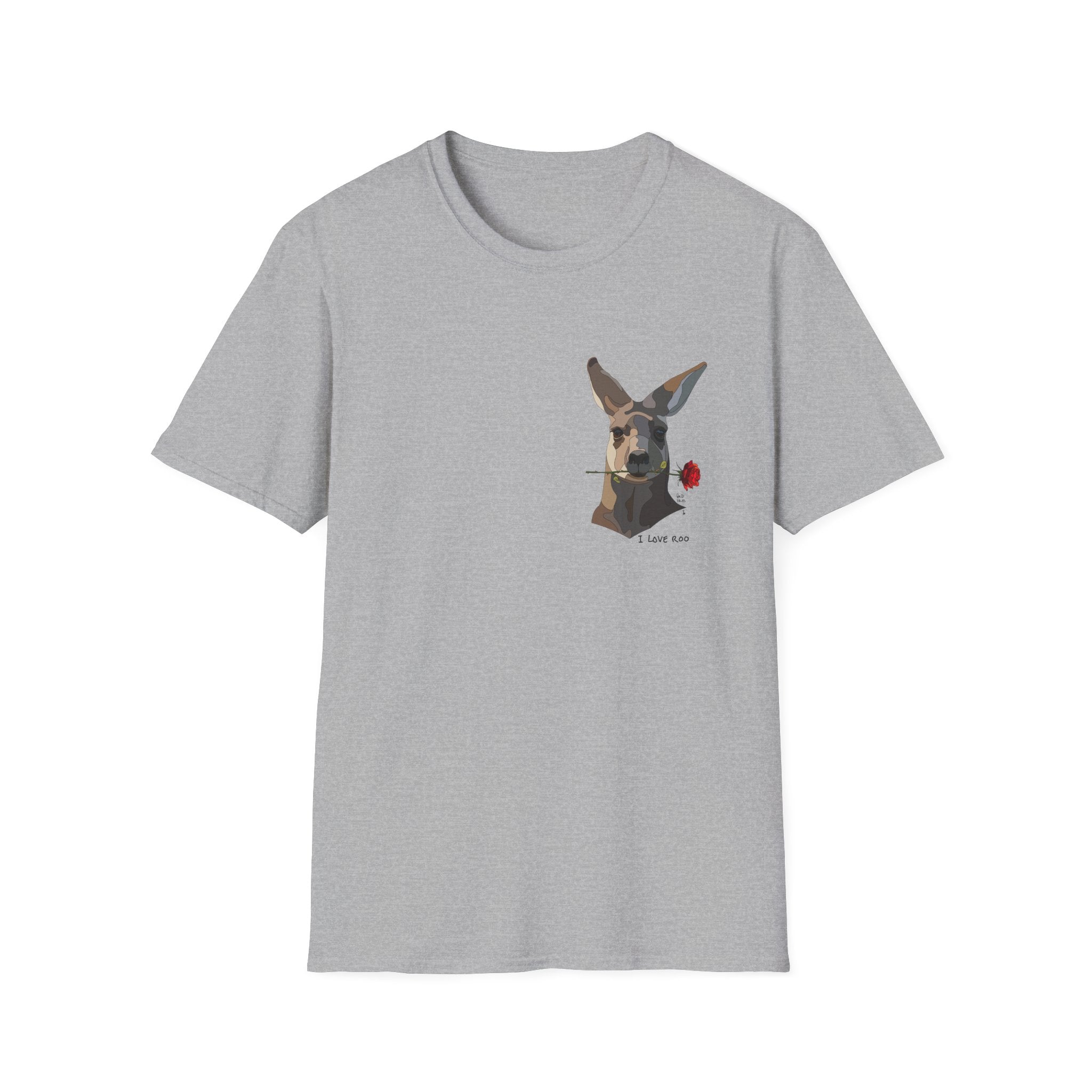 Love from... an Eastern Grey Kangaroo - small design - Unisex Softstyle T-Shirt