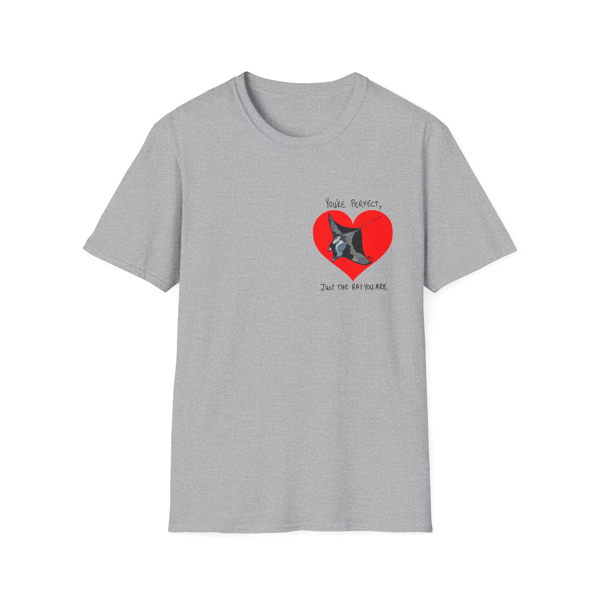 Love from... a Reef Manta Ray- small design - Unisex Softstyle T-Shirt
