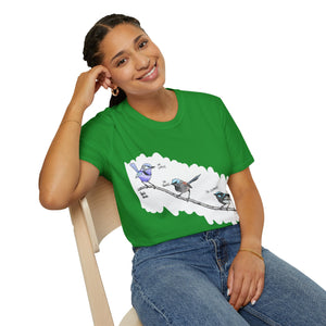 A trio of  Fairy-wrens (spendid, superb and lovely) - Unisex Softstyle T-Shirt Printify