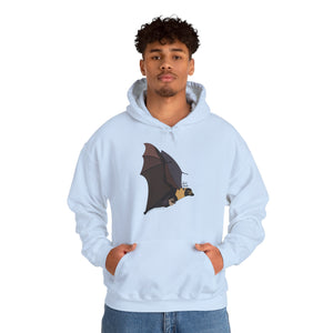Spectacled Flying Fox (in flight) | Unisex Heavy Blend™ Hooded Sweatshirt Printify