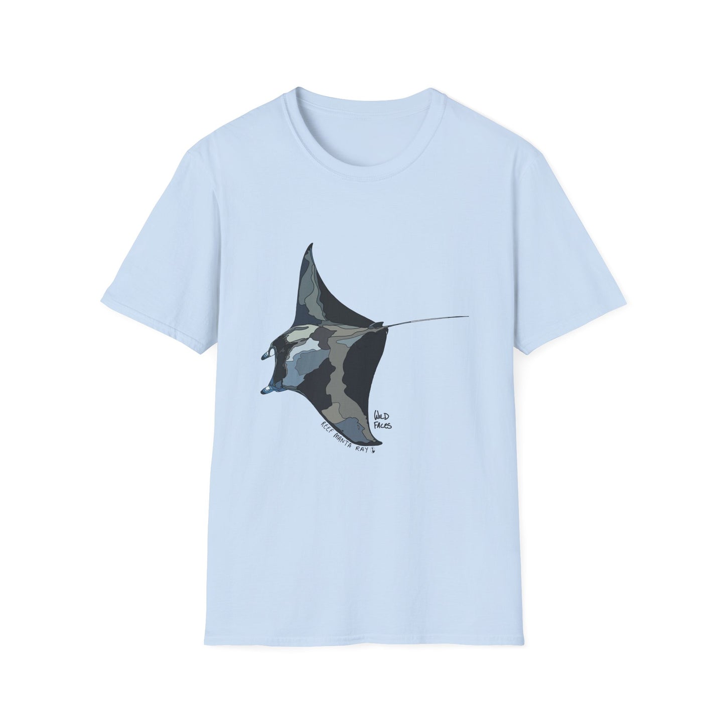 Reef Manta Ray- large design - Unisex Softstyle T-Shirt