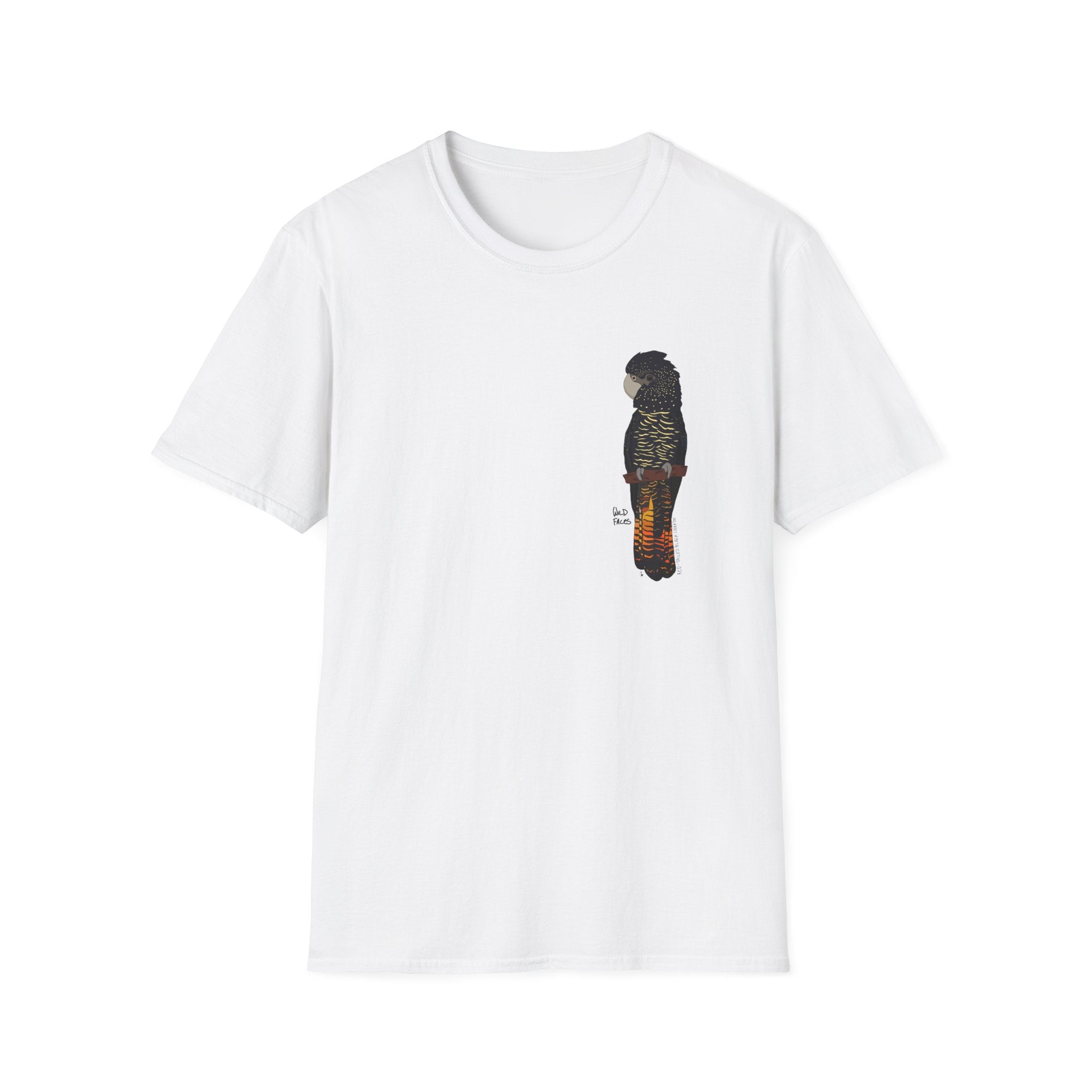 Red-tailed Black Cockatoo - Small design - Unisex Softstyle T-Shirt