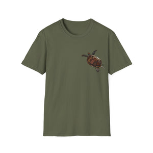 Green Turtle - Small design - Unisex Softstyle T-Shirt Printify