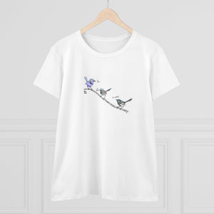 Trio of Fairywrens - Women's Midweight Cotton Tee Printify