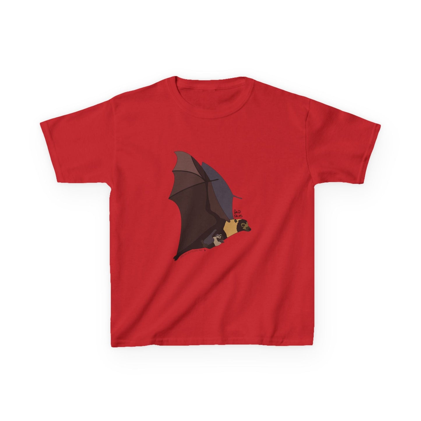 Spectacled Flying Fox (in flight) | Kids Heavy Cotton™ Tee Printify