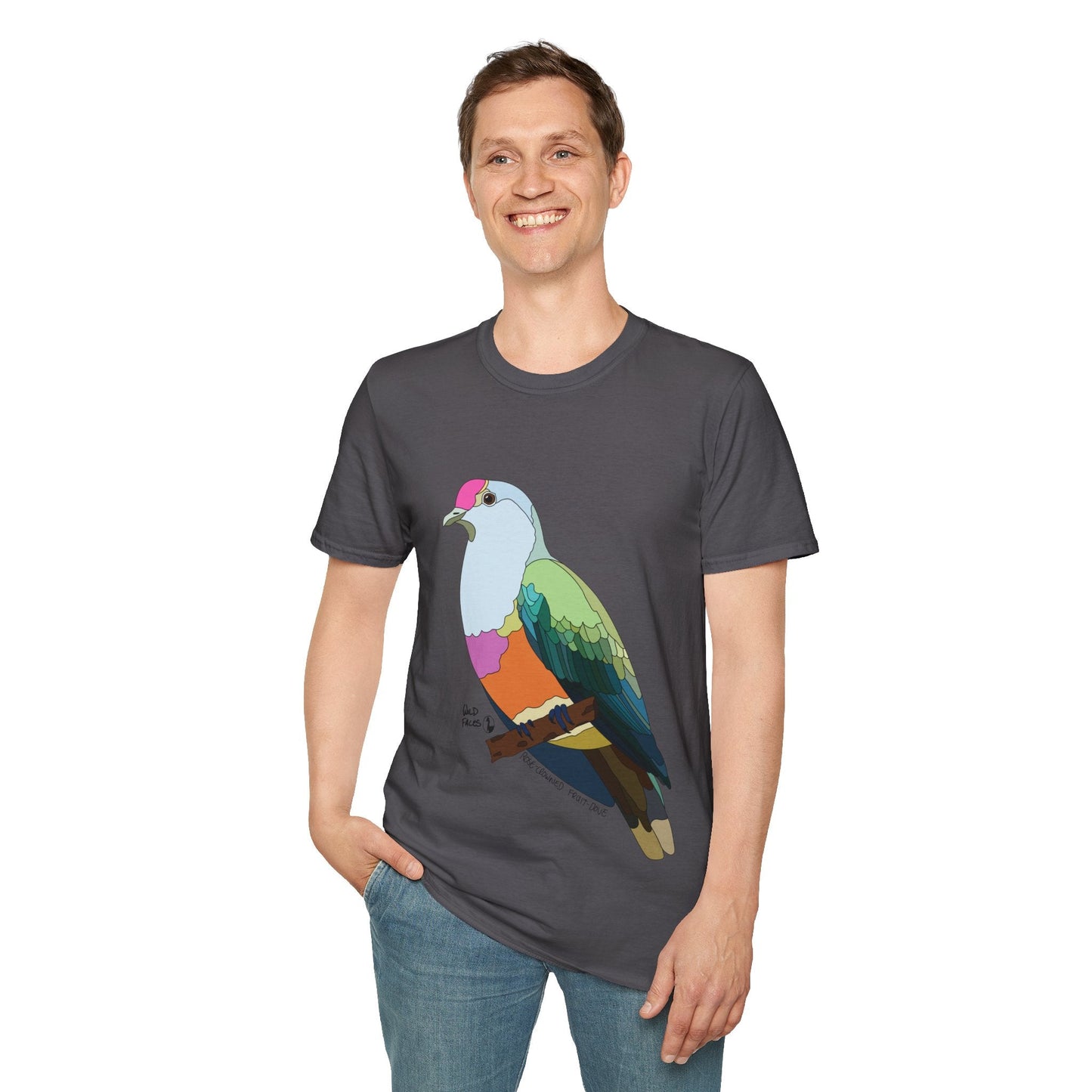 Rose-crowned Fruit Dove - Unisex Softstyle T-Shirt Printify