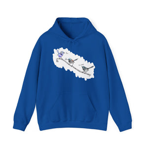 A trio of Fairywrens (spendid, superb and lovely) | Unisex Heavy Blend™ Hooded Sweatshirt Printify