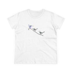 Trio of Fairywrens - Women's Midweight Cotton Tee Printify