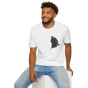 Spectacled Flying Fox (in flight) - Small design - Unisex Softstyle T-Shirt Printify