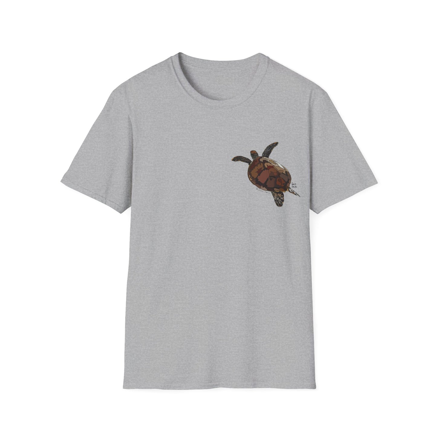 Green Turtle - Small design - Unisex Softstyle T-Shirt