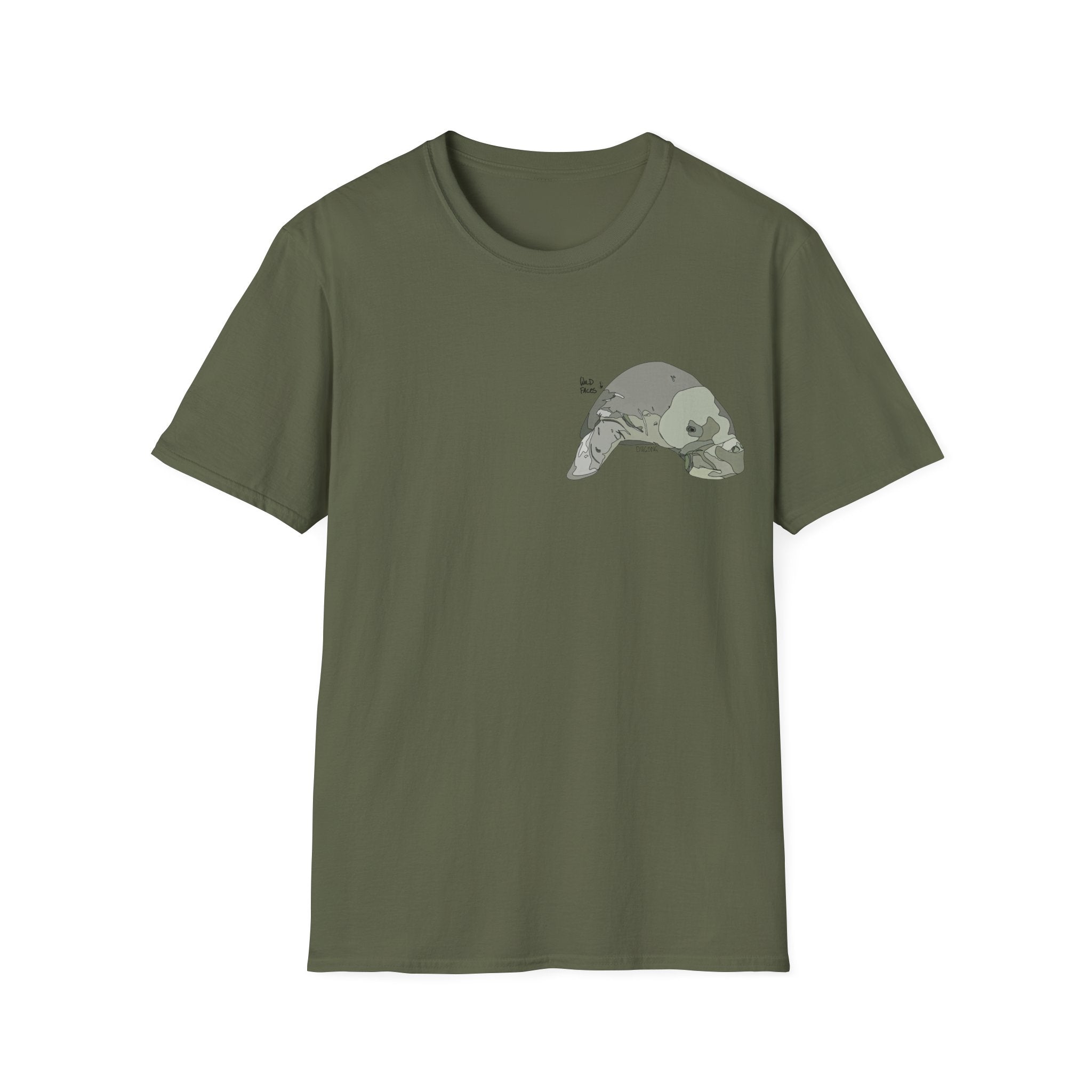 Dugong- Small design Unisex Softstyle T-Shirt – Wild Faces
