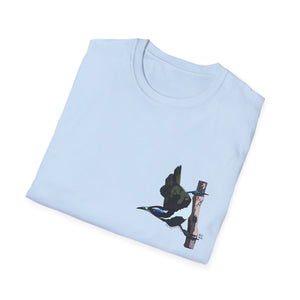 Blue-faced Honeyeater- Small design - Unisex Softstyle T-Shirt Printify