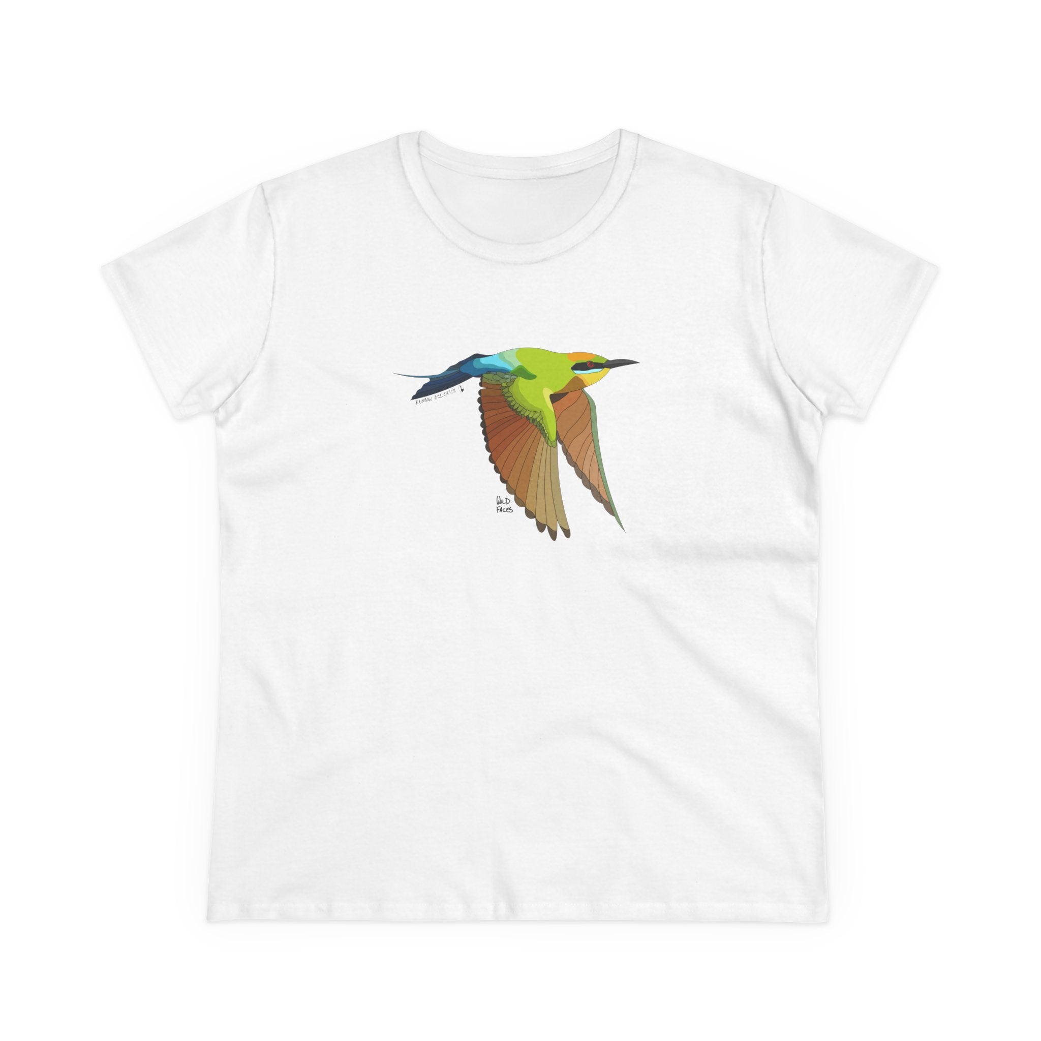 Rainbow Bee-eater (in flight) - Women's Midweight Cotton Tee