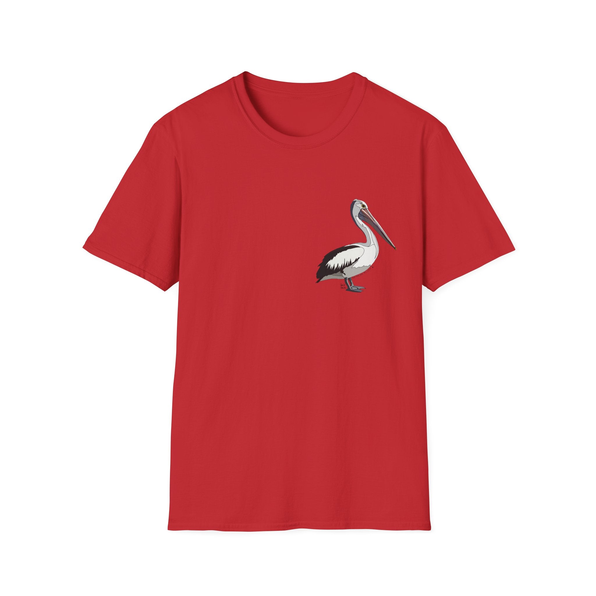 Australian Pelican - Small design - Unisex Softstyle T-Shirt