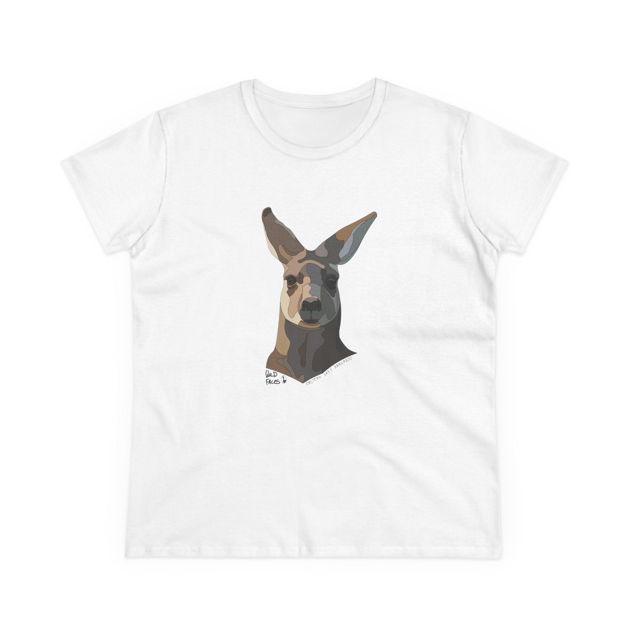 Eastern Grey Kangaroo - Women's Midweight Cotton Tee Printify