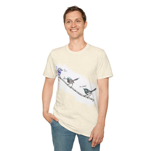 A trio of  Fairy-wrens (spendid, superb and lovely) - Unisex Softstyle T-Shirt Printify