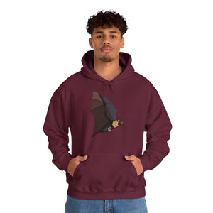 Spectacled Flying Fox (in flight) | Unisex Heavy Blend™ Hooded Sweatshirt Printify
