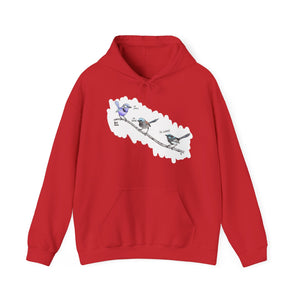 A trio of Fairywrens (spendid, superb and lovely) | Unisex Heavy Blend™ Hooded Sweatshirt Printify