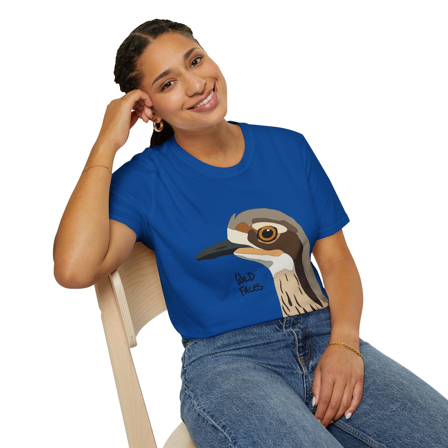 Bush Stone-curlew Head - Unisex Softstyle T-Shirt Printify