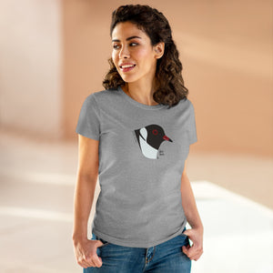 Hooded Plover Head - Women's Midweight Cotton Tee Printify