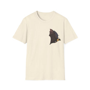 Spectacled Flying Fox (in flight) - Small design - Unisex Softstyle T-Shirt Printify