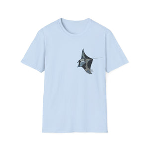 Reef Manta Ray- small design - Unisex Softstyle T-Shirt Printify