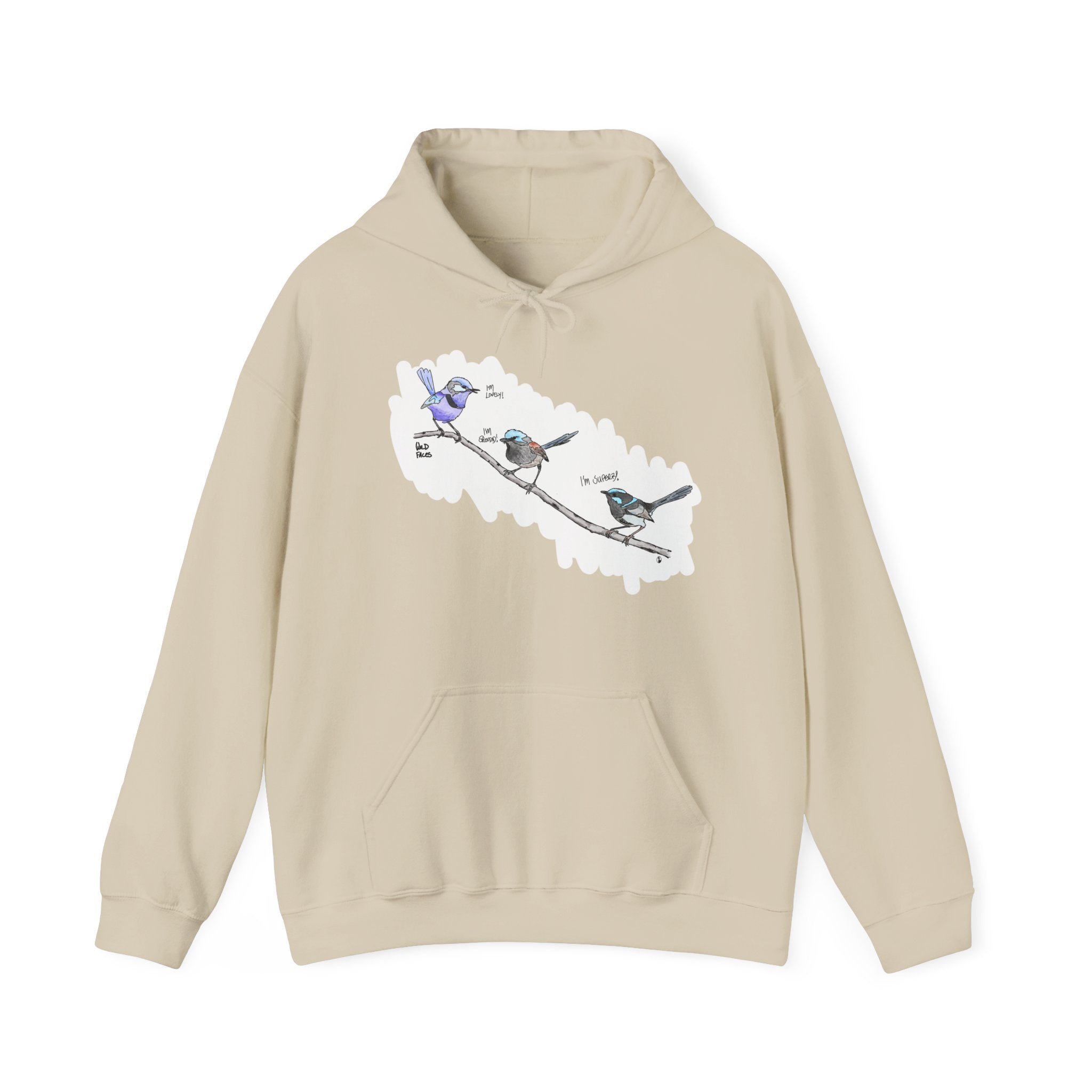 A trio of Fairywrens (spendid, superb and lovely) | Unisex Heavy Blend™ Hooded Sweatshirt Printify