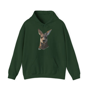 Eastern Grey Kangaroo (white font) | Unisex Heavy Blend™ Hooded Sweatshirt Printify