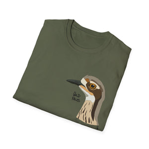Bush Stone-curlew Head- Small design - Unisex Softstyle T-Shirt Printify