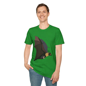 Spectacled Flying Fox (in flight) - Unisex Softstyle T-Shirt Printify