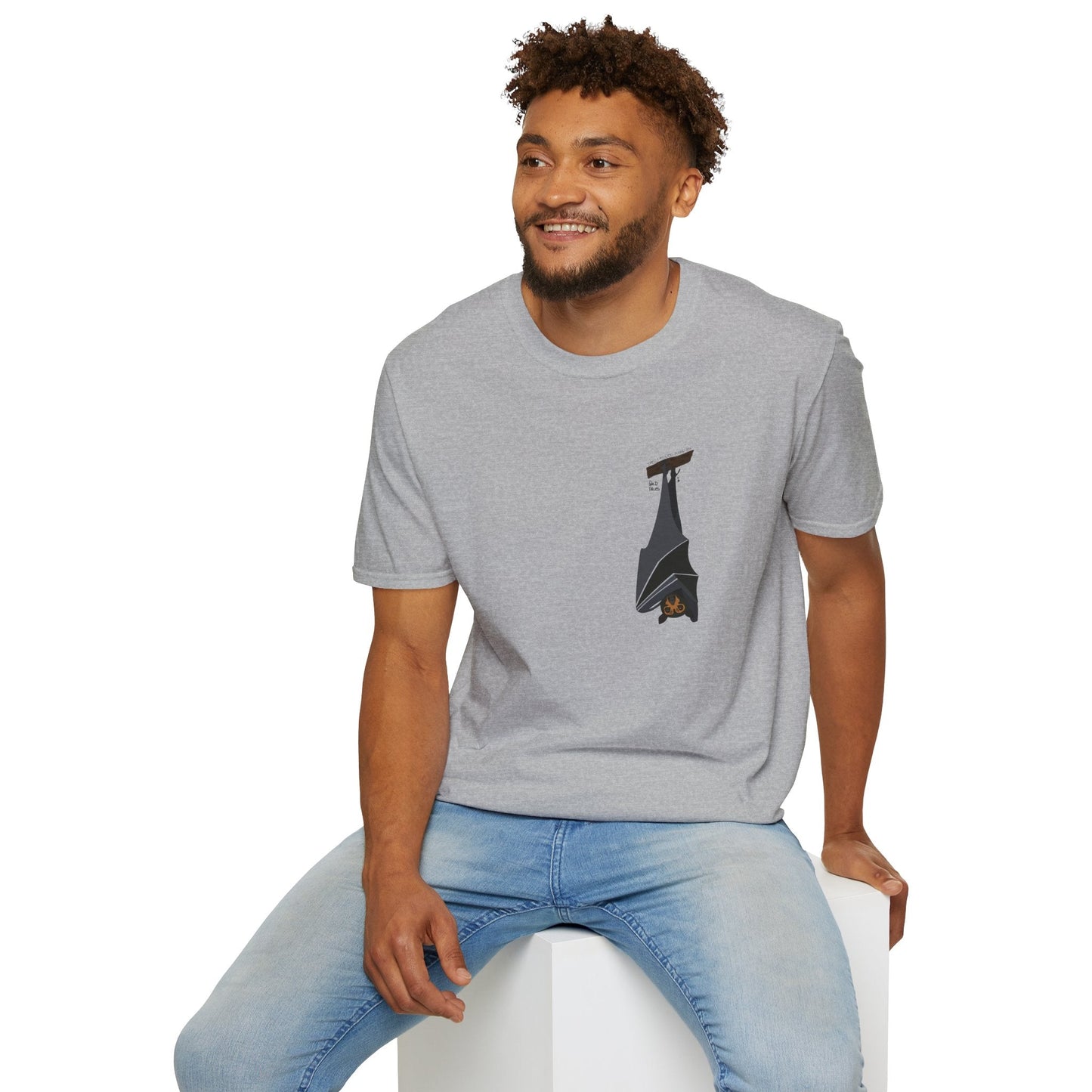 Spectacled Flying Fox - Small design - Unisex Softstyle T-Shirt Printify
