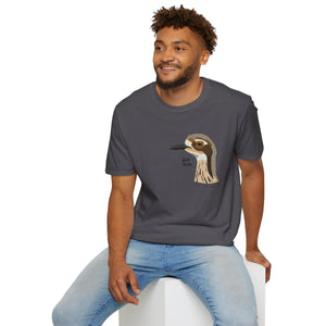 Bush Stone-curlew Head- Small design - Unisex Softstyle T-Shirt Printify