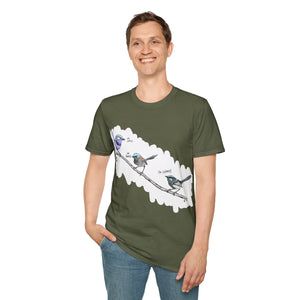 A trio of  Fairy-wrens (spendid, superb and lovely) - Unisex Softstyle T-Shirt Printify