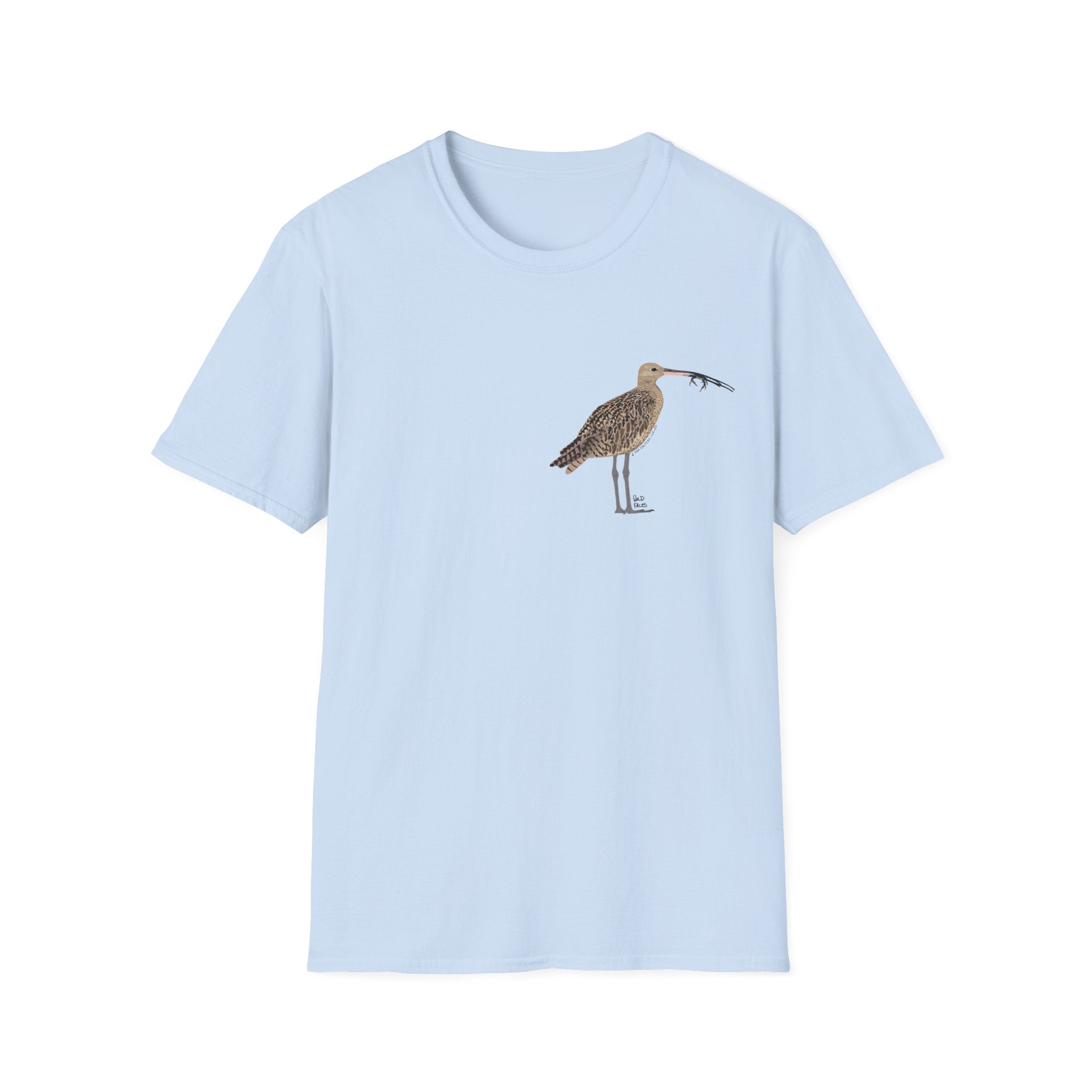 Eastern Curlew (feeding) - Small design - Unisex Softstyle T-Shirt