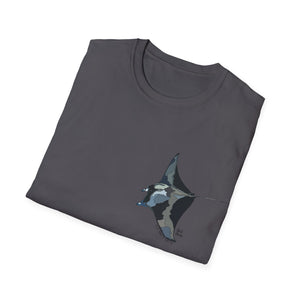 Reef Manta Ray- small design - Unisex Softstyle T-Shirt Printify