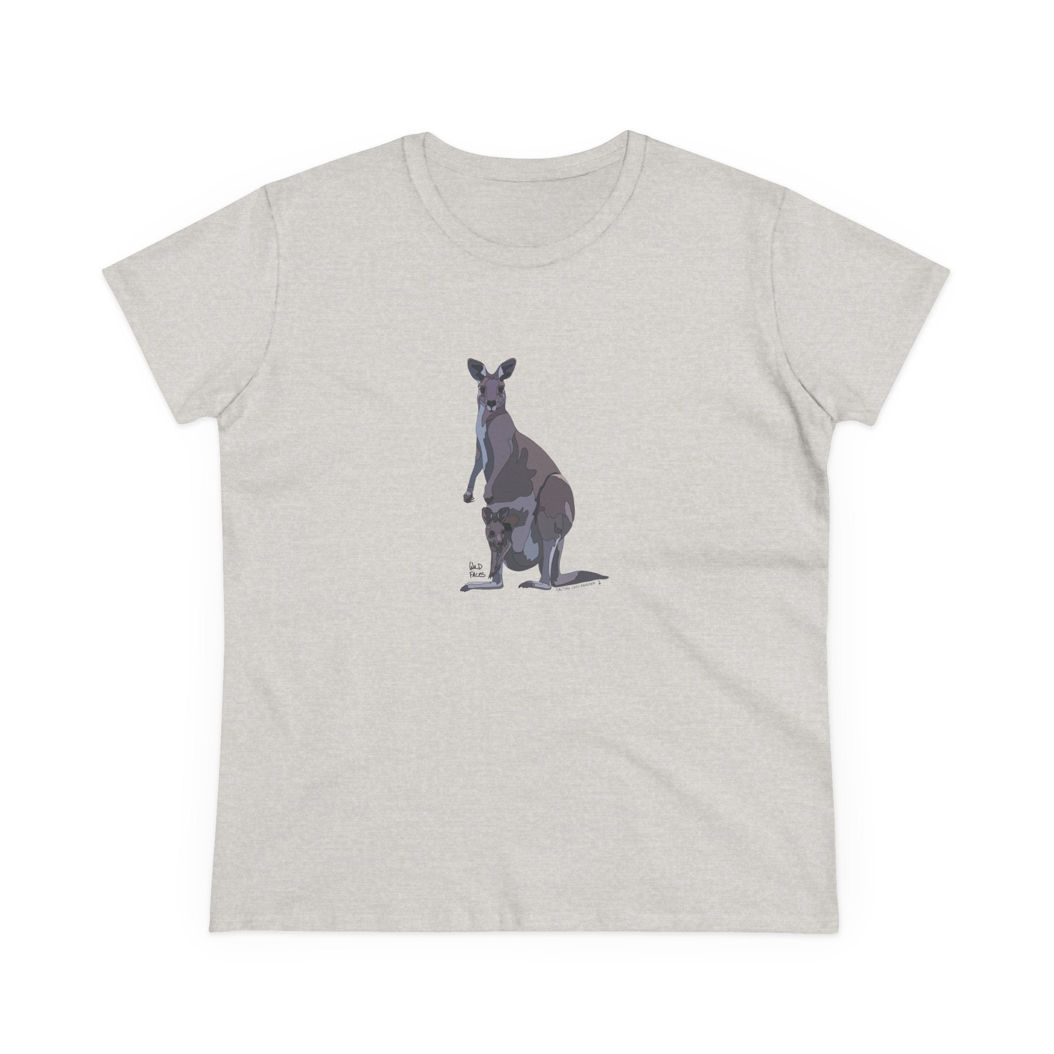 Eastern Grey Kangaroo (with joey) - Women's Midweight Cotton Tee