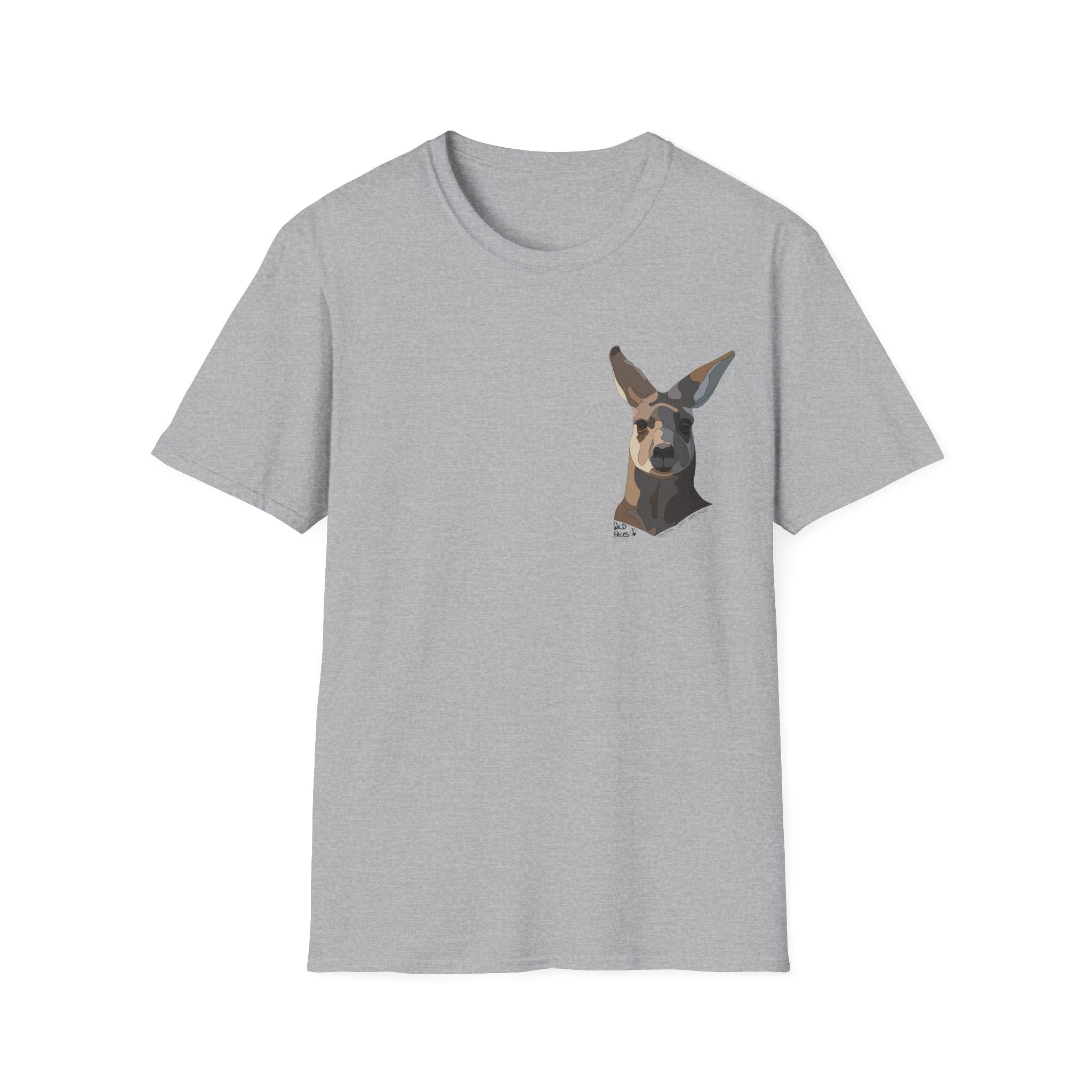 Eastern Grey Kangaroo - Small design - Unisex Softstyle T-Shirt Printify