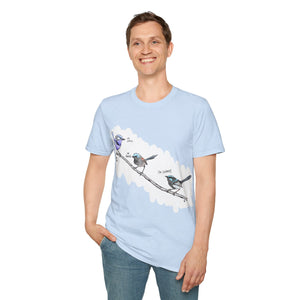 A trio of  Fairy-wrens (spendid, superb and lovely) - Unisex Softstyle T-Shirt Printify