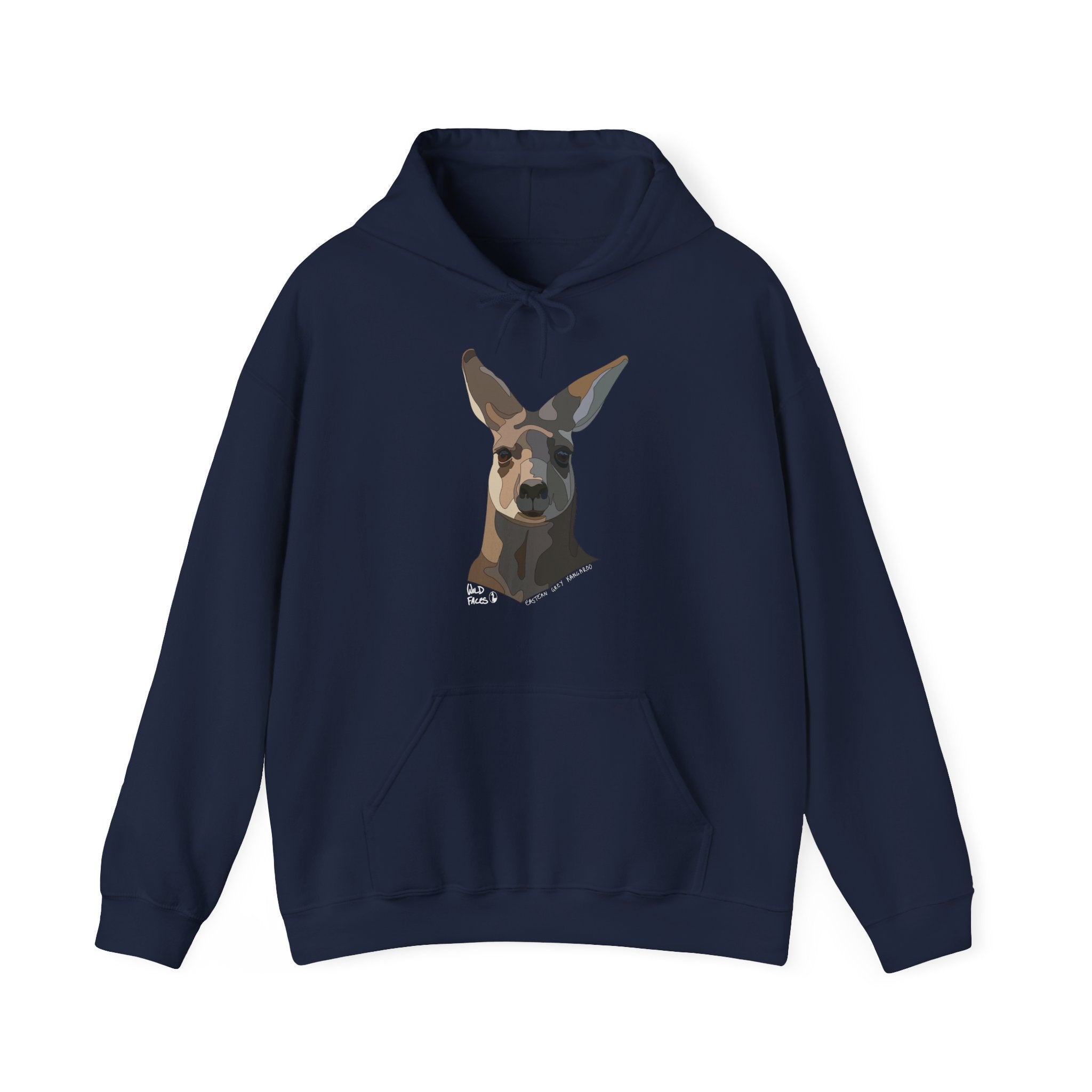 Eastern Grey Kangaroo (white font) | Unisex Heavy Blend™ Hooded Sweatshirt Printify