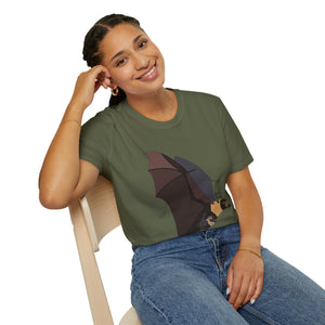 Spectacled Flying Fox (in flight) - Unisex Softstyle T-Shirt Printify