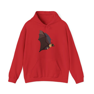 Spectacled Flying Fox (in flight) | Unisex Heavy Blend™ Hooded Sweatshirt Printify