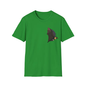 Spectacled Flying Fox (in flight) - Small design - Unisex Softstyle T-Shirt Printify